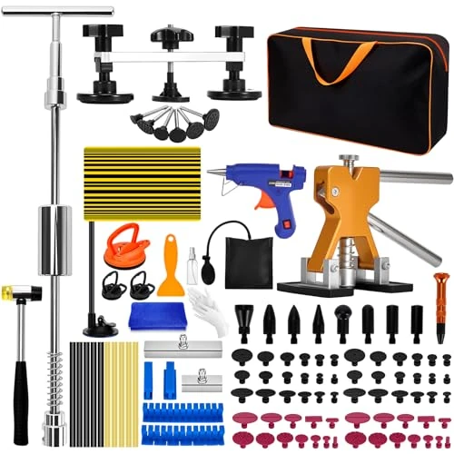 Offerta a tempo: Tirabolli per Carrozzeria 120 Pezzi, Kit Levabolli Carrozzeria Auto con Ventosa, Estrattore, Martello e Accessori Completi – Kit Ventosa Carrozzeria Auto per Auto, Moto e Attrezzature in Metallo - 0.00% da 69.99 € a 69.99 €