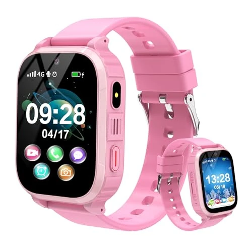 Oferta limitada: Reloj Inteligente Niño 4G, Smartwatch Niñas con GPS y Llamadas, SOS, Vídeo/Voz Chat, Modo Clase, Despertador, Juego, Calendario, Contactos, IP68 Reloj GPS Niñas Regalo de Cumpleaños de Navidad, Rosa de 59.99 EUR a 47.49 EUR (ahorro 21%)