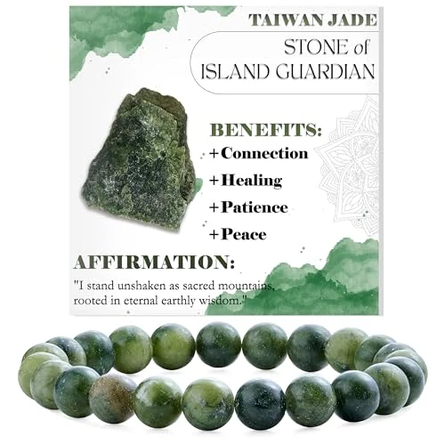 Zeitlich begrenztes Angebot: Bivei Taiwan-Jade – Widerstandskraft – Perlenarmband für Frauen 8mm Halbedelstein dehnbarer elastischer Schmuck Yoga Geschenke von 12.99 € auf 12.99 € (0.00% Rabatt)