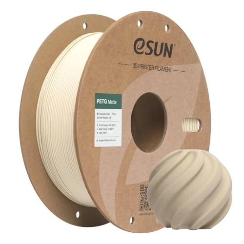 Limitiertes Angebot: eSUN PETG Mattes Filament 1,75 mm, Glanzfreie Farbe, Mattierte Textur, 1kg Spule (2,2 lbs) 3D Druckfilament für 3D Drucker, Hellkhaki von 18.99 EUR auf 15.19 EUR (Spare 20%)