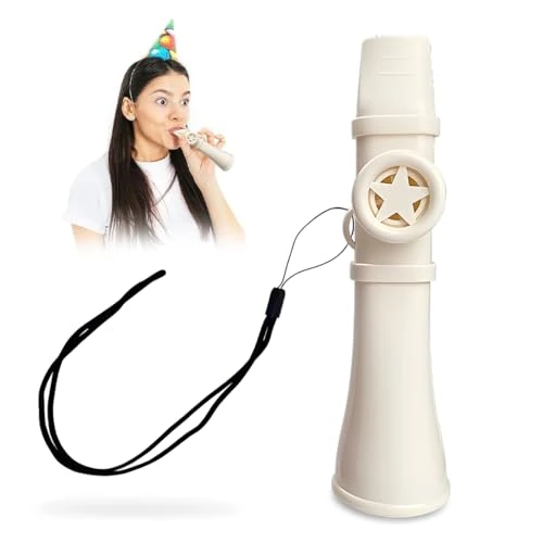 GXGM 1 Pieza Profesional Kazoo Instrumento, Instrumentos de Jazz de Saxofón con Cordón, Kazoos para Niños y Adultos, para Acompañar Instrumentos Como Guitarra, Violín (Blanco)