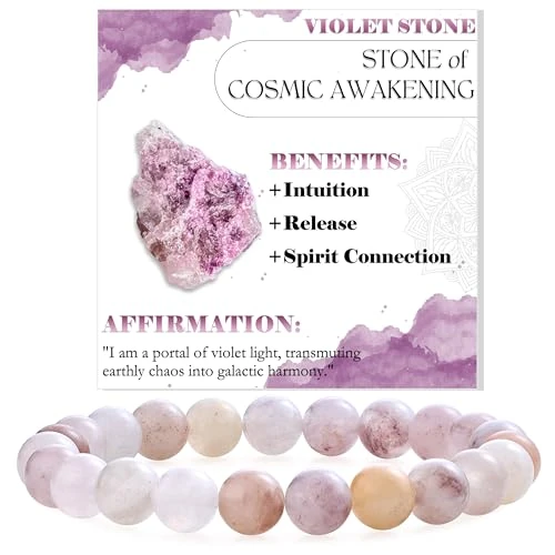 Zeitlich begrenztes Angebot: Bivei Violetter Stein – Tiefer Frieden – Perlenarmband für Frauen 8mm Halbedelstein dehnbarer elastischer Schmuck Yoga Geschenke von 12.99 € auf 12.99 € (0.00% Rabatt)