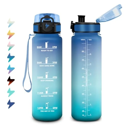 Limited-time offer: Sports Bottle, 1 Litre, Suitable for Carbonated Drinks, Water Bottle with Time Marking, Leak-Proof Water Bottle with Filter, Sports Water Bottle for Climbing, Office, Picnic, Bubble, Hiking from 15.71 £ to 15.71 £ (save 0.00%)