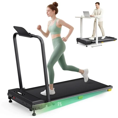Offerta a tempo: UREVO Tapis Roulant Pieghevole con Inclinazione 9%, Walking Pad Sotto Scrivania 2-in-1, Motore 2.5 HP, 1-10 km/h, Silenzioso e Salvaspazio per Casa/Ufficio, Modalità HIIT One-Touch - 0.00% da 134.99 € a 134.99 €