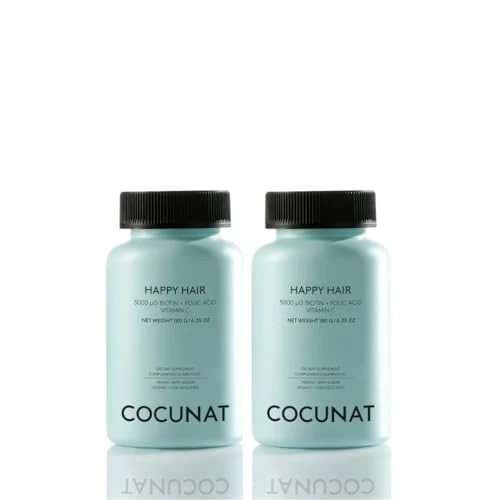 Offerta a tempo: COCUNAT - Happy Hair Pack 2 Mesi – Vitamine per Favorire la Crescita dei Capelli – Rinforza, Stimola la Crescita e Previene la Caduta – Capelli Forti e Folti – Biotina 5.000 mcg – 120 unità - 38% da 75.90 € a 46.87 €