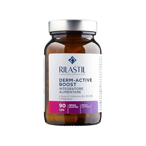 Rilastil Derm-Active Boost Integratore Alimentare a Base di Vitamine del Gruppo B e Magnesio, per Tutti i Tipi di Pelle, 90 Capsule