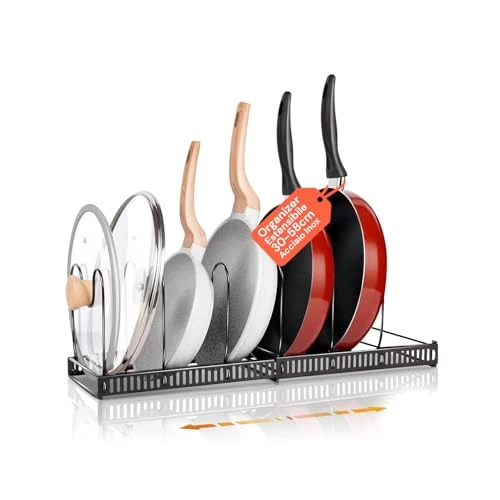 Limitiertes Angebot: Avilia Ausziehbarer Deckel- und Topfhalter aus Edelstahl, modularer Organizer, verstellbar für Pfannen und Töpfe – platzsparender Ständer von 17.46 EUR auf 17.46 EUR (Spare 0%)