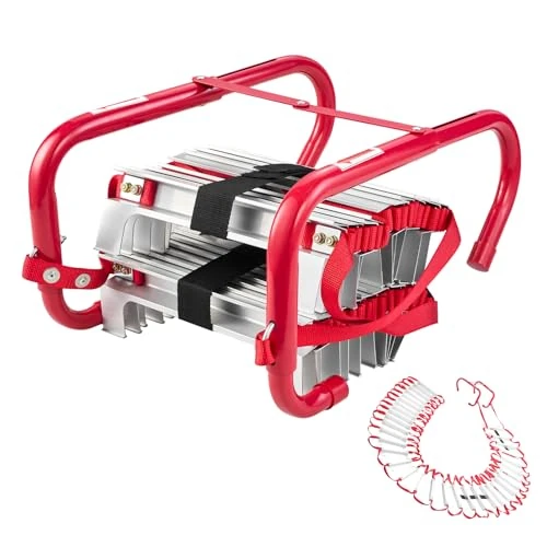 Offerta a tempo: VEVOR Scala di Corda di Soccorso 15,2 m, Scala Antincendio Retrattile in Lega di Alluminio per 5-6 Piani, Capacità di Carico da 453,6 kg, con Cinghia di Sicurezza in Poliestere Gradini Antiscivolo - 0.00% da 165.90 € a 165.90 €