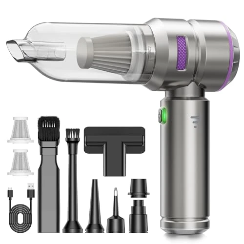 Handstofzuiger, 4-in-1 Krachtige Draadloze Autostofzuiger, 20KPA Mini-Handstofzuiger met Borstelloze Motor, Schoonmaken kantoor en dierenharen