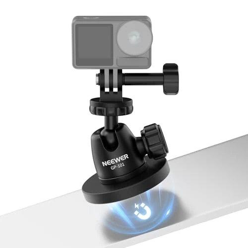 Tijdelijke aanbieding: NEEWER Basics Magnetische camerahouder voor actiecamera, compatibel met GoPro Insta360 DJI AKASO accessoires, sterke magneet, 360° kogelkophouder voor auto-video-opnames, live streaming, GP-101 van 21.99 € naar 21.99 € (0.00% kortin