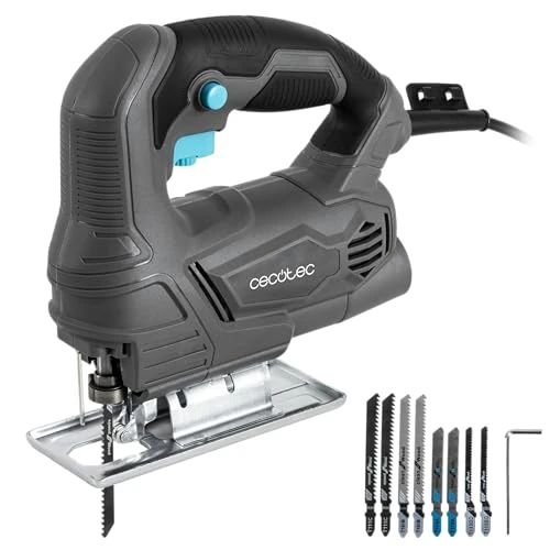 Cecotec MultiCut 4000 Jig Saw, 400W, Cuts up to 45º, 2 m Cable, Adjustable Speed, Vacuum Cleaner Adapter, Includes 8 Saws for Different Materials
