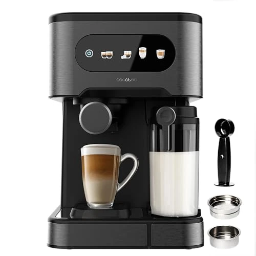 Offerta a tempo: Cecotec Macchina Caffè Espresso Power Espresso 20 ColdBrew Latte+. 1350W, 20Bar, ColdBrew, Schermo Touch Color, Serbatoio Acqua 1.5L, 500ml Latte, Acciaio Scuro, Scaldatazze, Doppio Braccio - 0.00% da 99.90 € a 99.90 €