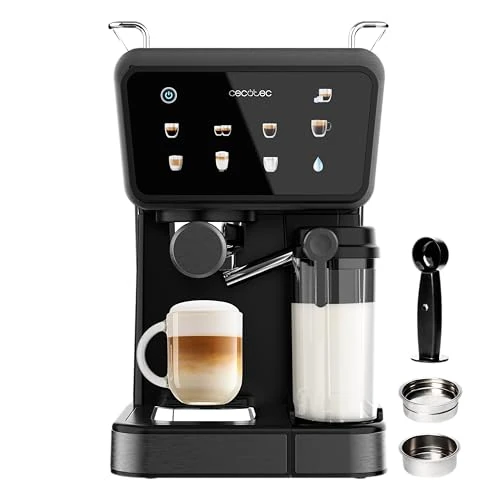 Offerta a tempo: Cecotec Macchine da Caffè Espresso Semiautomatiche Power Espresso Touch ColdBrew Latte. 1350W, 20 Bar, Freddo, Tiepido, Caldo, Schermo Tattile, Serbatoio Acqua 1.5L, Latte 500ml, Doppio Braccio - 21% da 190.90 € a 149.90 €