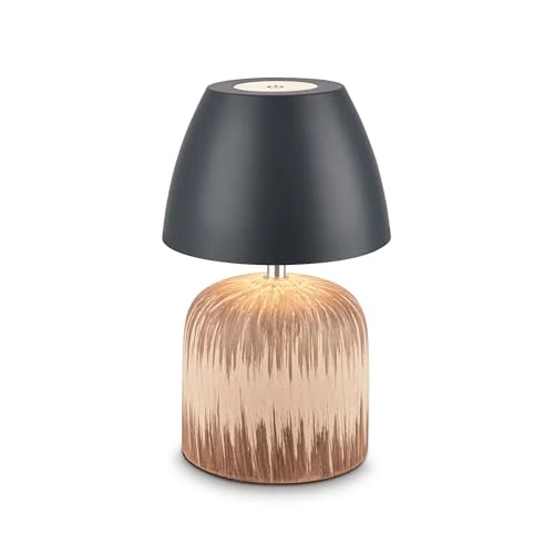 Offerta a tempo: BRILONER - Lampada da tavolo senza fili, IP44, dimmerabile, base in ceramica, scrivania senza fili, comodino ricaricabile, 13,5x22 cm, legno antracite - 0.00% da 34.95 € a 34.95 €