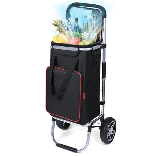 Oferta limitada: YEAUPE PRO Carro de la Compra, MAX 50L de Capacidad - Carrito de 2 Ruedas, 3 en 1 con Bolsa Térmica Desmontable - para Compra Semanal, Picnic o Viaje - Rojo de 69.99 € a 42.49 € (ahorro 39.29%)
