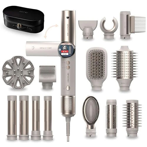 Oferta limitowana: Cecotec Wielofunkcyjny styl do modelowania włosów, 14 głowic AirGlam 14 w 1, Flex szampański, 1400 W, ekran, technologia Coanda, silnik bezszczotkowy, funkcja obrotowa i powłoka ceramiczna i z 575.21 zł na 575.21 zł (oszczędź 0.00%)