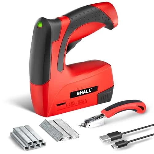 Offre limitée : SHALL Cloueuse/agrafeuse sans fil 4 V (2 en 1), agrafeuse décorative sans fil avec 2 500 agrafes, agrafeuse électrique 2 en 1 de 38.99 € à 38.99 € (0.00% de remise)