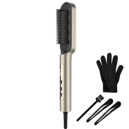 Cecotec IonTech Smoothing Brush with Ionic Technology. 23 Teeth, 9 Temperature Settings, Ceramic Coating, Heating in 30s, Anti-Scald Chips, Glove and Tongs