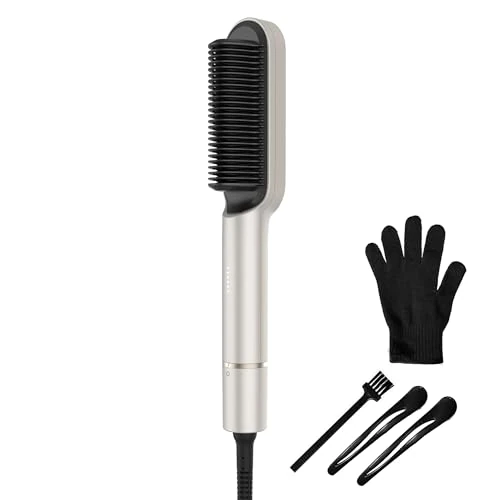 Offre limitée : Cecotec Brosse Lissante InstantCare Lisse. 25 Dents, 5 Températures, Tous Types de Cheveux, Revêtement Céramique, Puces Intelligentes, Chauffage en 30s, Gant Thermique et Pinces Incluses de 39.90 € à 31.90 € (20% de remise)