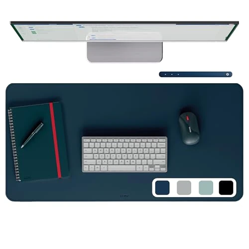 Zeitlich begrenztes Angebot: Leitz Schreibtischunterlage, Wasserabweisender Schreibtischschutz, Rutschfeste Unterlage für Schreibtisch, Tastatur und Maus, Robust und Kratzfest, Dunkelblau, 80 x 40 cm, 53820068 von 12.00 € auf 10.28 € (14% Rabatt)