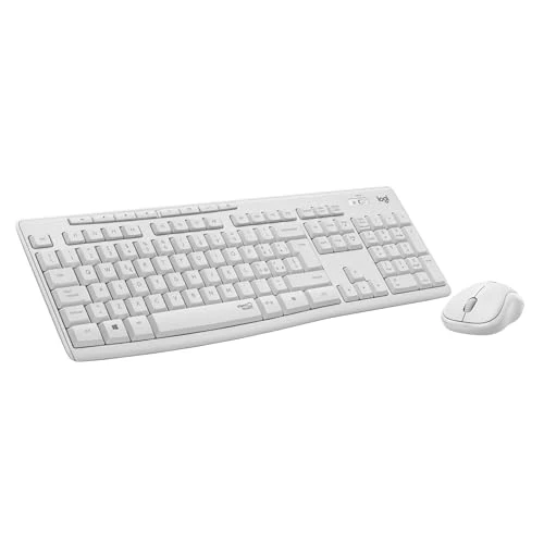Logitech MK295 Silent Wireless Combo tastiera e mouse con tecnologia SilentTouch, tastierino numerico, tracciamento ottico avanzato, wireless senza ritardi, 90% di rumore in meno, ITA QWERTY - Grigio