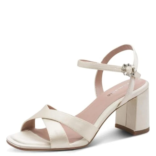 Limited-time offer: Tamaris Women’s sandal with block heel white 5 UK from 61.19 £ to 41.96 £ (save 31.43%)