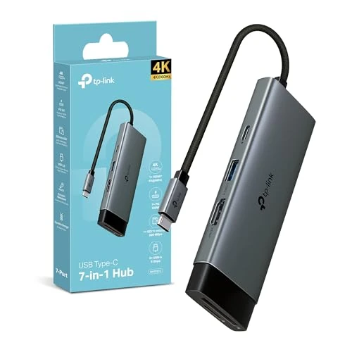 Offerta a tempo: TP-Link UH7021C Hub USB C 7 in 1, 1 HDMI 4K@60Hz, SD e MicroSD UHS-I, 1 PD 100W, 3 Porte USB-A 3.0, 5 Gbps SuperSpeed, Win11/10/8.1/8/7, Mac OS, Linux OS, iOS, Android, Chrome OS - 17% da 29.99 € a 24.99 €