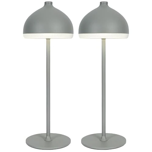 Tijdelijke aanbieding: LuminexDesigns Set van 2 draadloze tafellampen in olifantengrijs, modern en stijlvol, voor woonkamer of leesruimte van 50.83 € naar 50.83 € (0.00% korting)