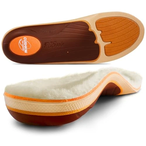 Offerta a tempo: PCSsole Solette Ortopediche Spesse in Lana Calda per Fascite Plantare, Solette per Sperone Calcaneare, Piedi Piatti, Dolore al Piede, Supporto dell'Arco, Solettes Invernali per Uomini e Donne - 30% da 29.99 € a 20.94 €