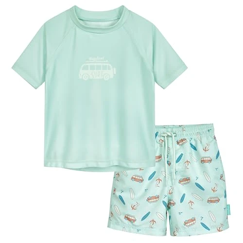 Offerta a tempo: Playshoes Set Rash Guard da Ragazzo, Pantaloncini da Surf Bus, in Due Pezzi, 122-128 - 0.00% da 22.89 € a 22.89 €