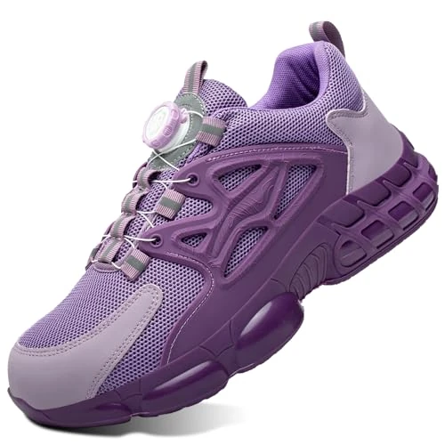 Offerta a tempo: GemChve Scarpe Antinfortunistiche Uomo Donna Leggere Traspiranti Sneakers Antiscivolo Scarpe Sicurezza con Punta in Acciaio Regolazione Rapida dei Lacci Pink 38 EU - 5% da 41.99 € a 39.89 €