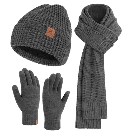 Offre limitee: ZASFOU Ensemble Bonnet d'hiver pour Homme Écharpe Longue Gants Tactiles avec Bonnet Doublé Polaire Chaude Cadeau Homme de 35.99 EUR a 27.60 EUR (economie 23%)