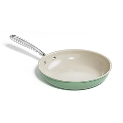 Redchef Induction Frying Pan, 24 cm, Non-Stick Coating, Ceramic Coating, Frying Pans for All Types of Cookers, Non-Stick Pans with Stainless Steel Handle, PTFE-Free, PFOA-Free, PFAS-Free, Green