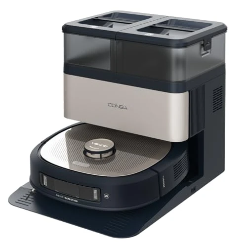 Offre limitee: Cecotec Robot Aspirateur et Laveur de Sols avec Station d'Auto-vidage, IA et Laser Conga Z100 X-Treme. Navigation Laser et Intelligence Artificielle, 20000Pa, Lavage Expert, Serpillière Bimatière XXL de 319.90 EUR a 319.90 EUR (economie 0%)