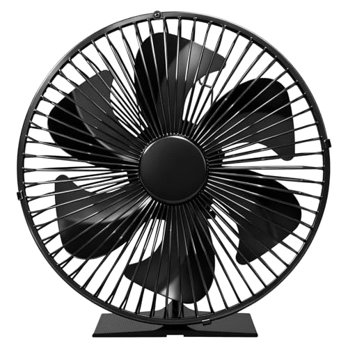 JossaColar Ventilador para Estufa y Chimenea con Rejilla de Protección | Ventilador de 6 Aspas para Tubos de Estufa | Ventilador para Chimenea sin Electricidad