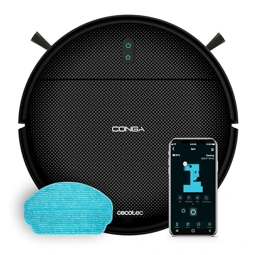 Offerta a tempo: Cecotec Robot Aspirapolvere con Navigazione Giroscopica e App Conga M10 X-Treme. 2000Pa, Spazza, Aspira, Lava e Passa il Mocio, Autonomia 120min, Sensori Anticaduta e 2 Spazzole Laterali - 20% da 99.00 € a 79.00 €