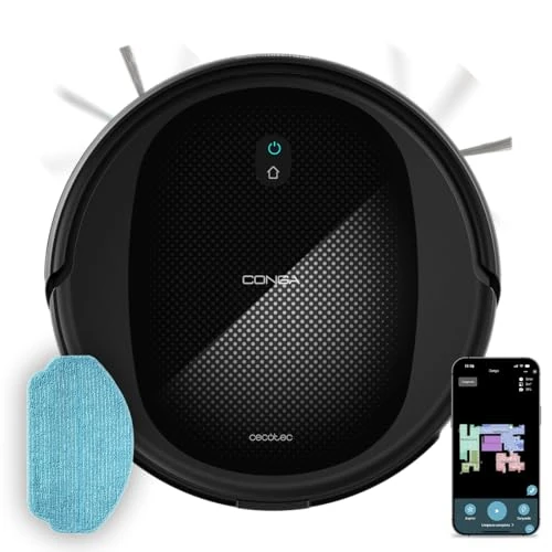 Cecotec Conga M20 Robot Vacuum Cleaner, Orderly Gyro Navigation, 7000Pa, Suction Pressure, 160 Minutes Runtime, Anti-Fall Sensors and Multi-Function Brush, TotalSurface, App Control