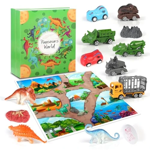 Limitiertes Angebot: Adventskalender 2025 kinder,weihnachtskalender 2025, Dino Christmas weihnachtskalender für Kinder, Dinosauriertransporter, Dinosaurierauto, Minidinosaurier, für Kinder ab 4 Jahren von 29.90 EUR auf 9.99 EUR (Spare 67%)