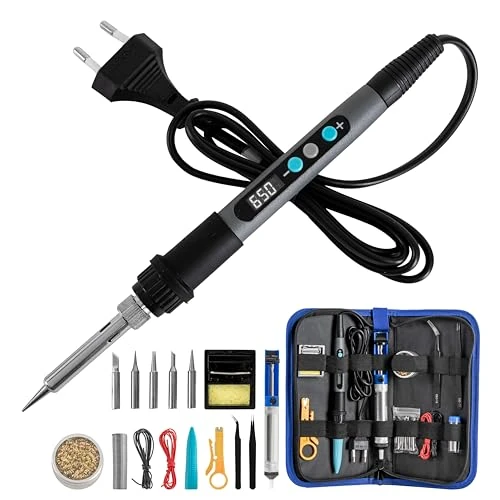 Cecotec Precision Soldering Iron with 100W Power PrecissionSoldier 650 Vision Full, Integrated Digital Display for Temperature Control, Reaches 650ºC, Case and Complete Accessory Set
