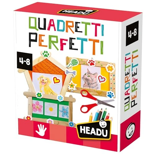 HEADU - Cuadros Disegna il tuo Pet! | Juego Art & Craft para niños 4 5 6 7 8 años, Juego Educativo Creativo, Idea Regalo niño niña Navidad cumpleaños Escuela, Fabricado en Italia
