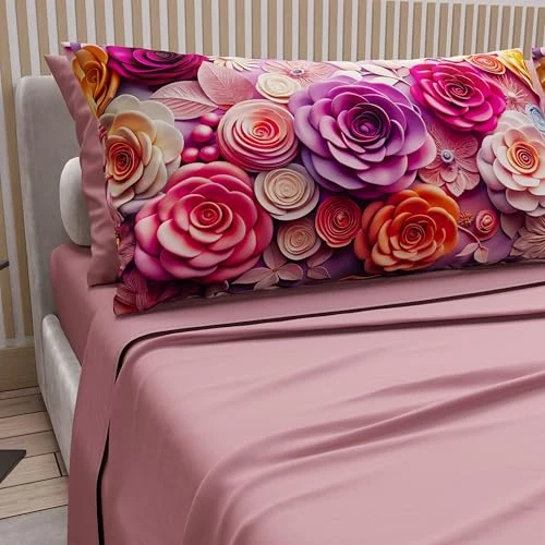 Offerta a tempo: PETTI Artigiani Italiani - Lenzuola in Cotone con Federe in Stampa Digitale, Lenzuola Letto Singolo, Completo Letto Singolo, Floreale 17 Cipria Scuro, 100% Made in Italy - 50% da 32.90 € a 16.33 €