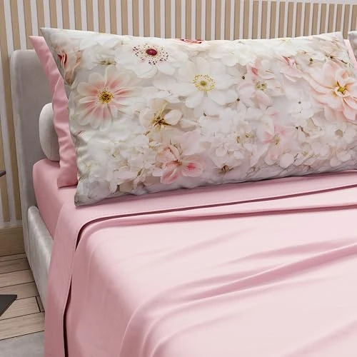 Limited-time offer: PETTI Artigiani Italiani - Cotton Sheets with Pillowcases in Digital Print, Double Bed Sheet, Double Bed Set, Floral 21 Pink, 100% Made in Italy from 34.47 £ to 34.47 £ (save 0.00%)