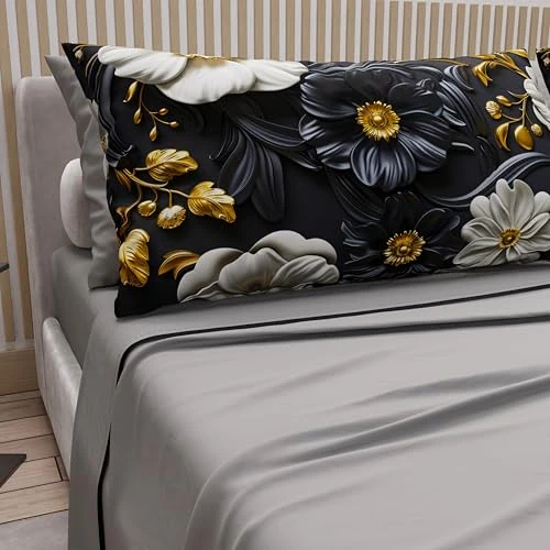 Offerta a tempo: PETTI Artigiani Italiani - Lenzuola in Cotone con Federe in Stampa Digitale, Lenzuola Una Piazza e Mezza, Completo Letto Una Piazza e Mezza, Floreale 6 Grigio Scuro, 100% Made in Italy - 37% da 35.90 € a 22.63 €