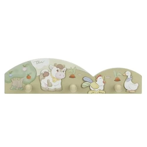 Offerta a tempo: THUN - Appendiabiti cameretta - legno - Collezione Baby Dolce Fattoria - 35 x 9 x 0,6 cm - 52% da 19.90 € a 9.49 €