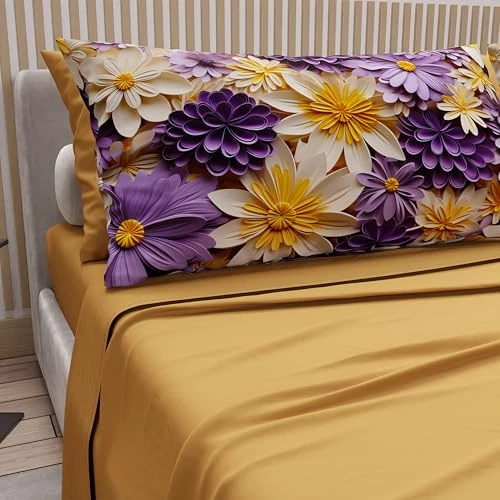Offerta a tempo: PETTI Artigiani Italiani - Lenzuola in Cotone con Federe in Stampa Digitale, Lenzuola Letto Singolo, Completo Letto Singolo, Floreale 4 Giallo Ocra, 100% Made in Italy - 0.00% da 32.90 € a 32.90 €