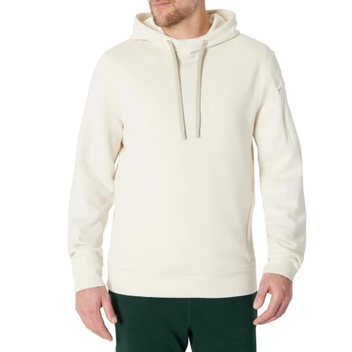 Offerta a tempo: Amazon Essentials Felpa con Cappuccio e Tasca a Marsupio, in Tessuto Tecnico Traspirante, Vestibilità Comoda Uomo, Beige Chiaro, S - 0.00% da 14.59 € a 14.59 €