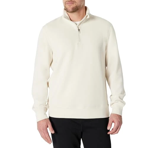 Oferta limitada: Amazon Essentials Active Sudadera Sin Capucha Tipo Jersey Marinero con Media Cremallera, Transpirable y de Corte Holgado Hombre, Beige Claro, M de 19.61 € a 19.61 € (ahorro 0.00%)