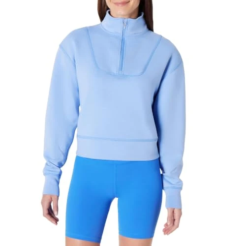Limited-time offer: Amazon Essentials Women's Active Half Zip Pullover Sweatshirt, Cornflower Blue, Large from $20.52 to $16.95 (save 17%)