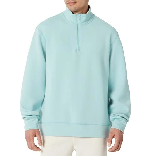 Oferta limitada: Amazon Essentials Active Sudadera Sin Capucha Tipo Jersey Marinero con Media Cremallera, Transpirable y de Corte Holgado Hombre, Azul Claro, L de 18.14 € a 18.14 € (ahorro 0.00%)