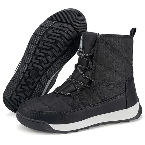 Mishansha Schneestiefel Damen Warm Gefüttert Winterschuhe rutschfeste Winterboots Schwarz 39EU